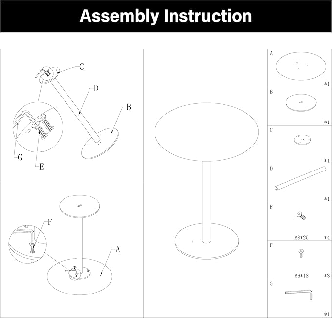 Get Set Style Drink Table, Round End Table, Side Table, Modern Pedestal Table - Image 7