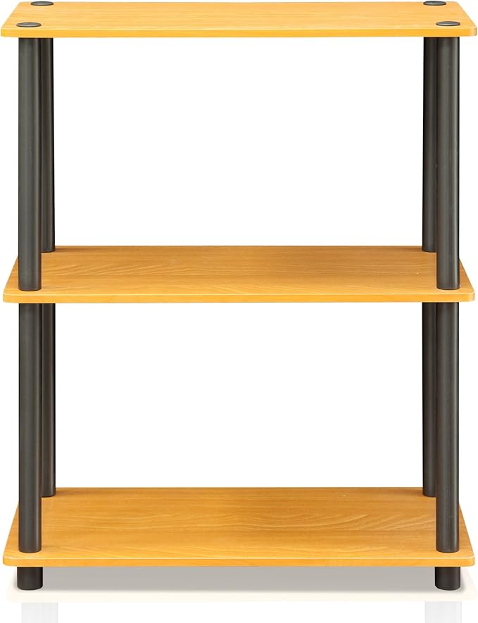 Furinno Turn-N-Tube 3-Tier Compact Multipurpose Shelf Display Rack, Light Cherry - Image 4