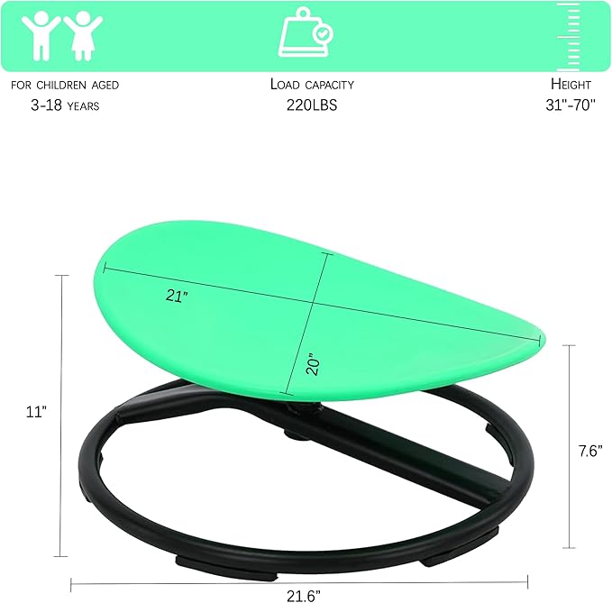 Spinning Chair for Autistic Kids, Sensory Swivel Chair for Teens - Image 2