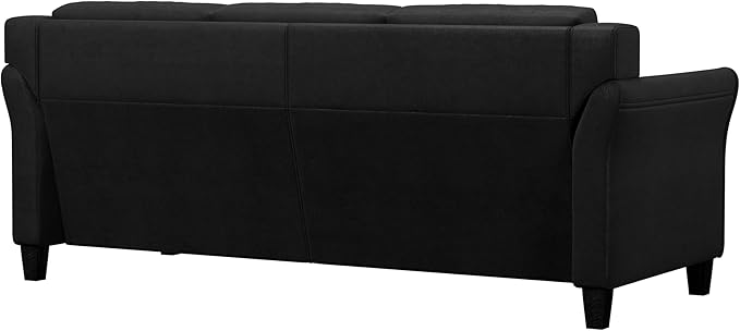 Lifestyle Solutions Harrington Sofa Upholstered Microfiber Fabric Curved Arms - Image 5