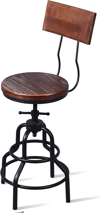 Diwhy Industrial Vintage Counter Stool, Kitchen Counter Height Adjustable - Image 4