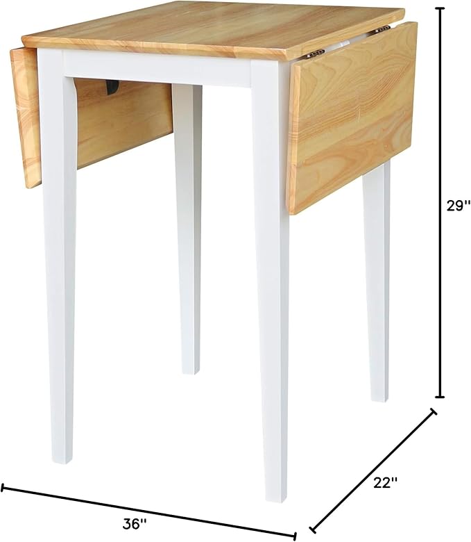 IC International Concepts, Solid Wood Small Drop Leaf Dining Table, Solid Real - Image 15