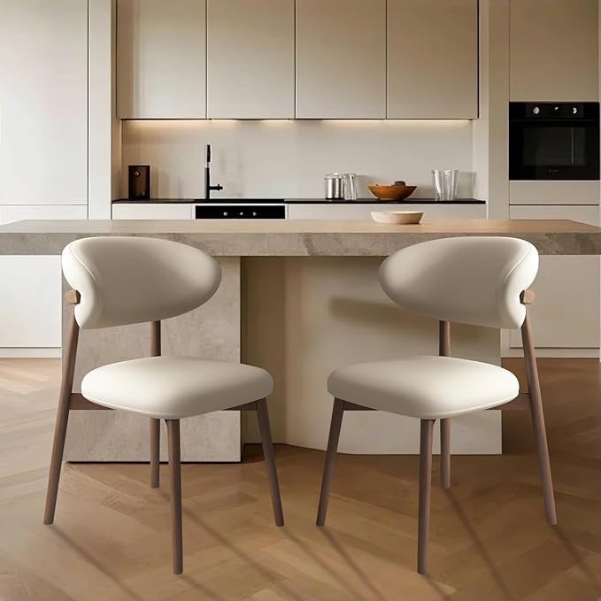 Upholstered Dining Chairs Set of 2, Mid Century Modern Kitchen Chairs by Aobalvn