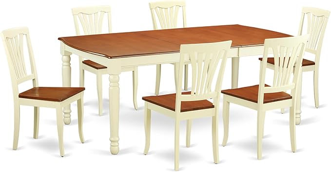 East West Furniture DOAV7-WHI-W 7 Piece Dining Set Consist of a Rectangle by EastWestFurniture
