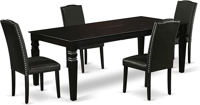 East West Furniture LGEN5-BLK-69 5 Piece Dining Table Set Includes a Rectangle by EastWestFurniture