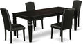 East West Furniture LGEN5-BLK-69 5 Piece Dining Table Set Includes a Rectangle by EastWestFurniture