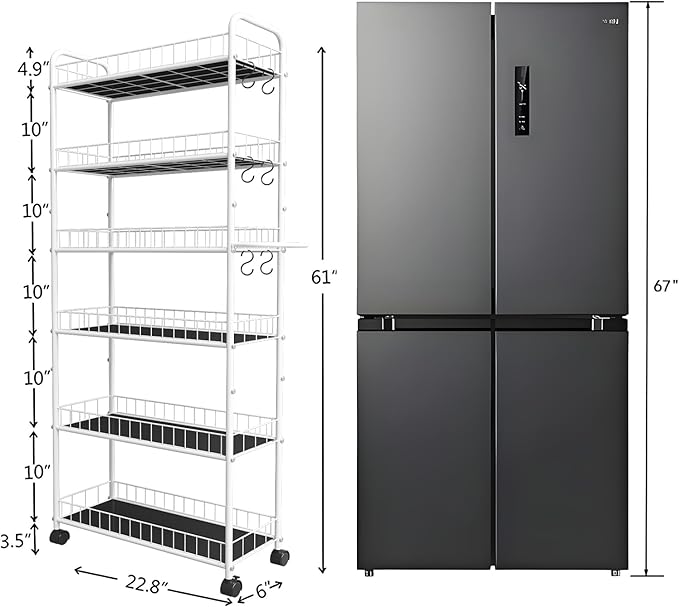 6 Tier 10in Slim Rolling Storage Cart - Image 4