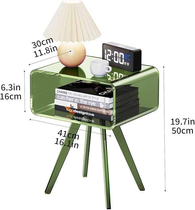 Acrylic Side Table, Acrylic Nightstand Bedside Table - Image 3