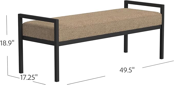 HomePop Modern Metal Bench|Bench - Image 3