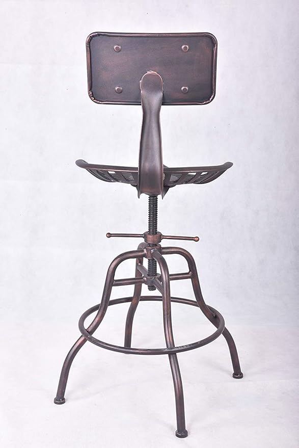 Diwhy Industrial Design Metal Adjustable Height Backrest Chair Vintage Tractor - Image 5