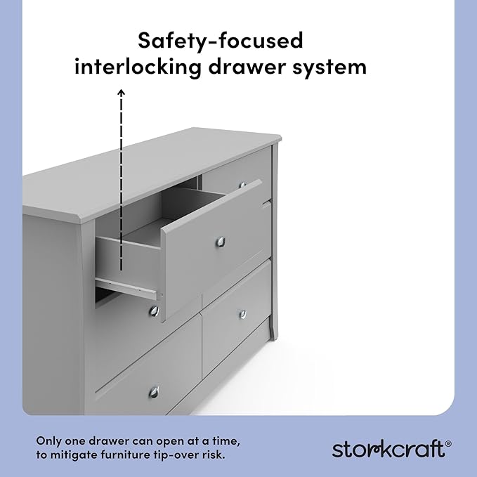 Storkcraft Crescent 6 Drawer Double Dresser – GREENGUARD Gold Certified - Image 9