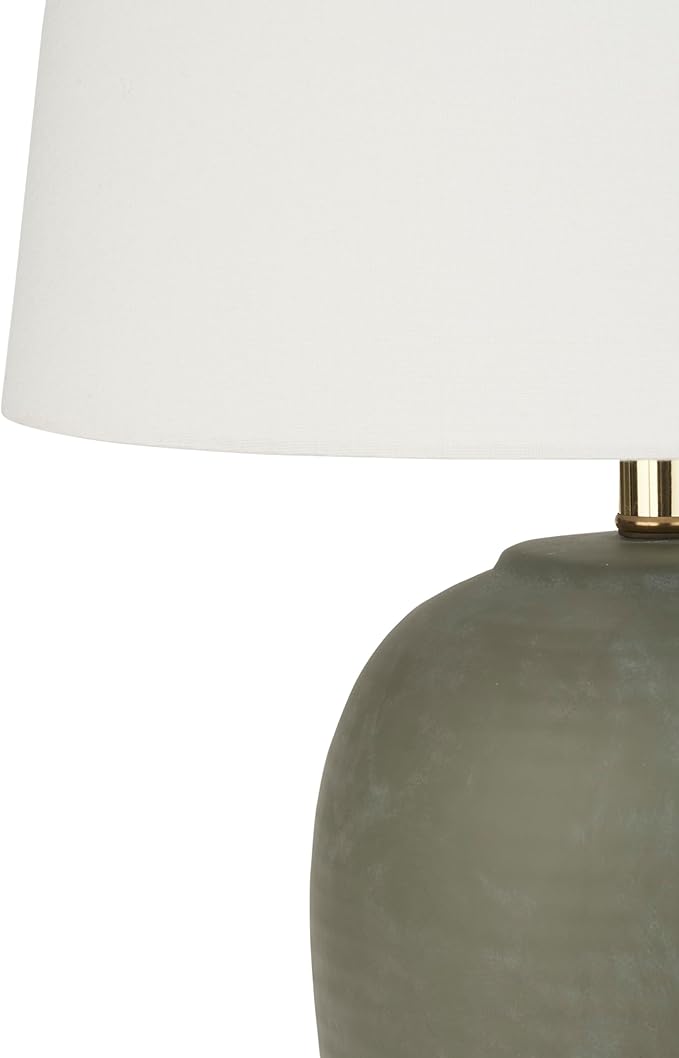 Nourison Home 23" Olive Green Ceramic Pot Table Lamp - Image 5