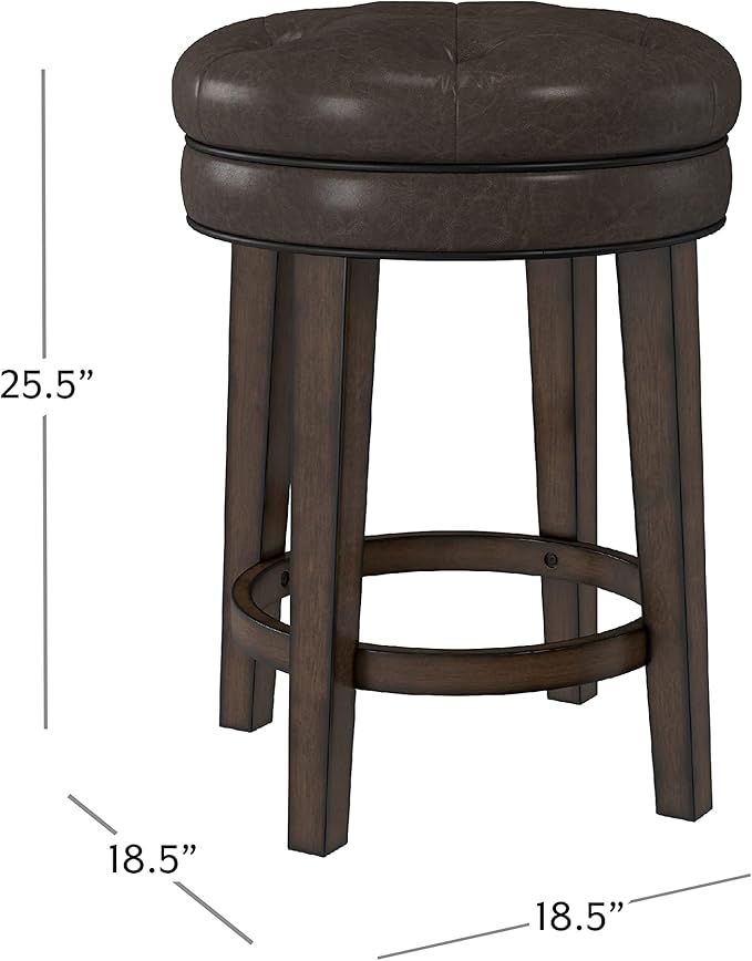 Hillsdale Krauss Backless Swivel Counter Height Stool, Dark Brown - Image 3