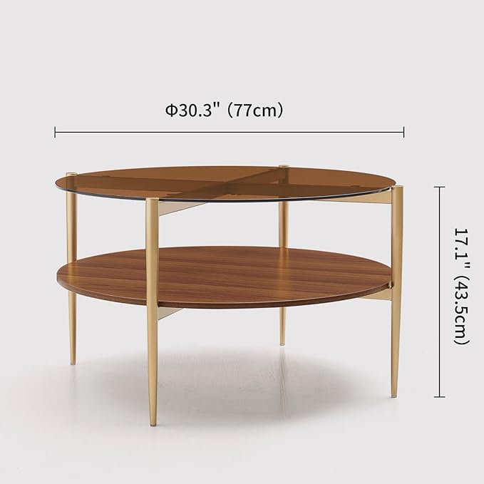 Round Coffee Table, Mid-Century Modern Design, D30 x H17, - Image 2