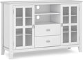 SIMPLIHOME Artisan SOLID WOOD 53 Inch Wide Contemporary TV Media Stand in White by SimpliHome