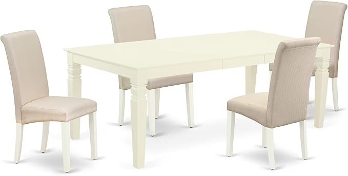 East West Furniture LGBA5-LWH-01 5 Piece Dinette Set Includes a Rectangle by EastWestFurniture