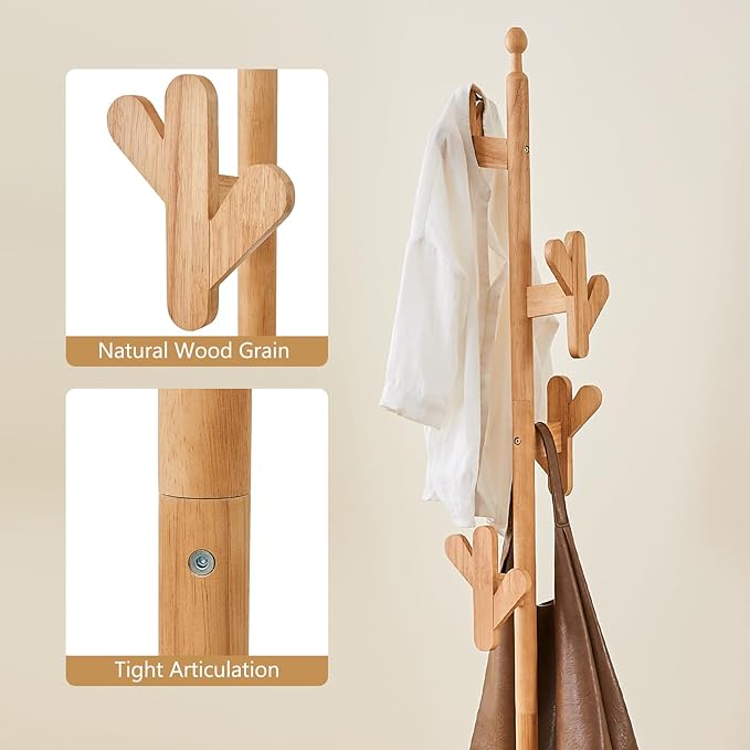 CozyDH Solid Wood Coat Rack Freestanding - Image 6