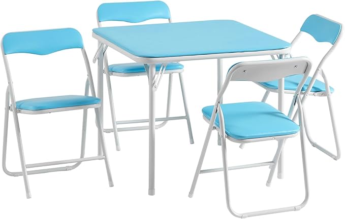 VECELO Folding Activity Table and Chairs 5 Pcs, - Image 8