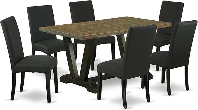 East West Furniture V676DR124-7 7 Piece Dining Room Table Set Consist of a by EastWestFurniture