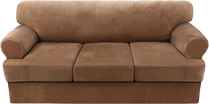Sofa Cover 4 Piece T Cushion Sofa Slipcovers Thick Velvet Couch Cover Furniture by HVERSAILTEX