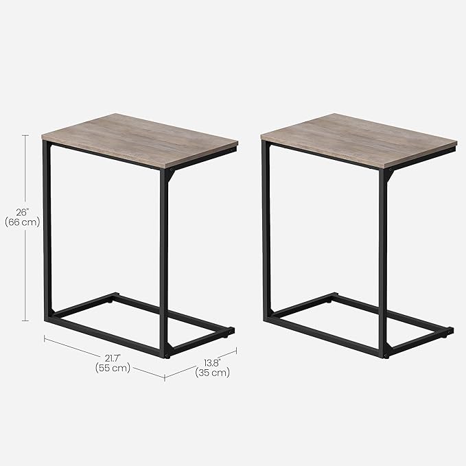 VASAGLE Set of 2 C Shape End Tables, Small Coffee Tables - Image 3