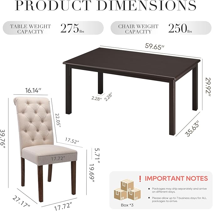 COLAMY 5-Piece Dining Table Set - Image 2