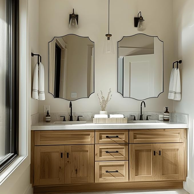 Black Wall Mirror, 24x36 Scalloped Mirror - Image 9
