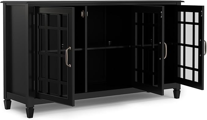 SIMPLIHOME Connaught Solid Wood 60 inch Wide Traditional Wide Storage Cabinet - Image 4