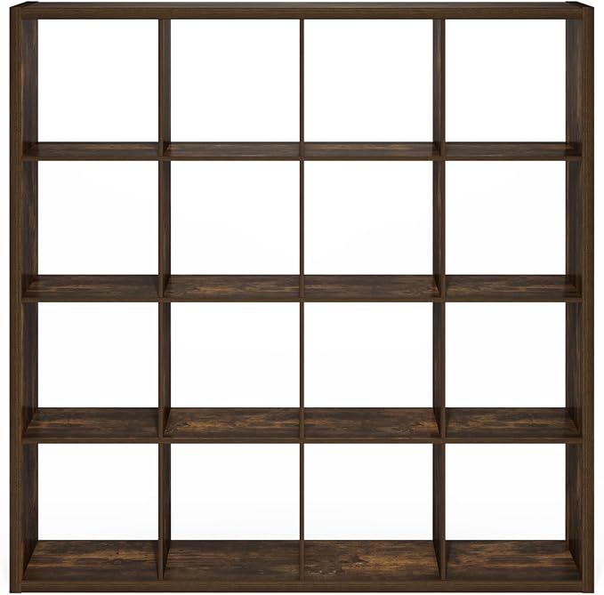 Furinno Cubicle Open Back Decorative Cube Storage Organizer, Amber Pine - Image 9