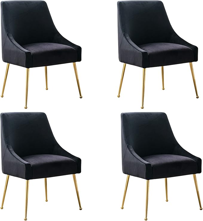 Modern Velvet Dining Chairs Set of 4, Contemporary Upholstered Furniture by HOLILA