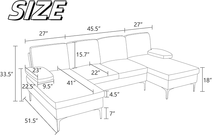 Modular Sectional Sofa, U Shaped Couch - Image 2