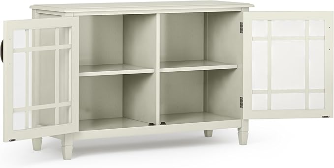 SIMPLIHOME Connaught Solid Wood 46 Inch Wide Traditional Low Storage Cabinet in - Image 4