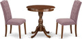 East West Furniture ESCE3-MAH-10 3 Piece Kitchen Table Set Contains a Round by EastWestFurniture