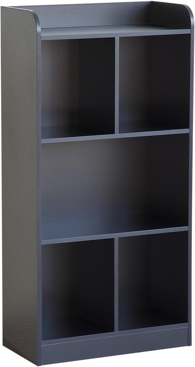 Book Shelf with Back Panel Stability 5 Cube Bookcase Multifunctional Cube by HOME