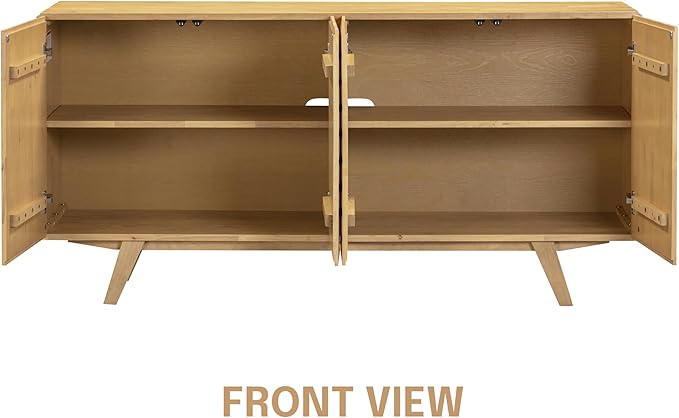 NTC Sapa Mid-Century Modern Solid Wood Sideboard – 4-Door Accent Buffet Cabinet - Image 5