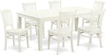 East West Furniture LGGR7-LWH-W 7 Piece Dining Table Set Consist of a Rectangle by EastWestFurniture