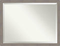 Amanti Art Grey Wall Mirror 34x44 Greywash Rectangle Bathroom Mirror by AmantiArt