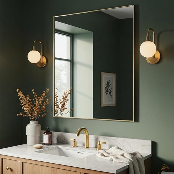30x40 Inch Gold Bathroom Mirror by LEDLUX