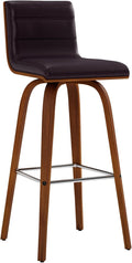 Vienna 30" Swivel Bar Stool in Walnut Wood Finish by ArmenLiving