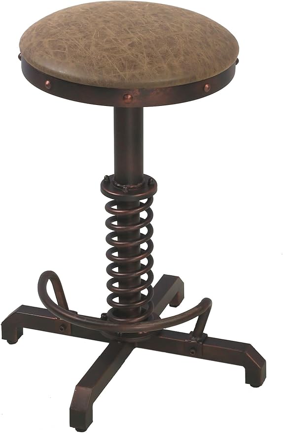 Topower Industrial Retro Vintage Farm PU Seat Tractor Stool Kitchen Swivel - Image 5