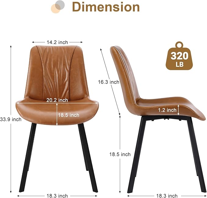 Upholstered Dining Chairs Set of 4, Modern Kitchen & Dining Room Chairs - Image 4