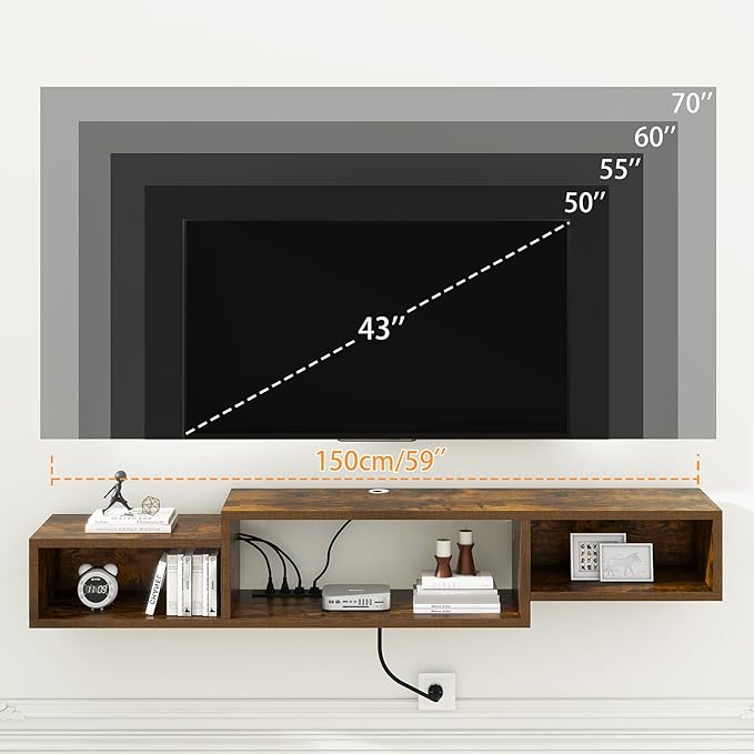 IBUYKE 59" Floating TV Stand Wall Mounted - Image 8