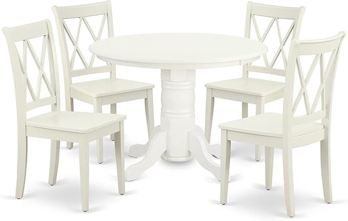 East West Furniture SHCL5-LWH-W 5 Piece Dining Table Set by EastWestFurniture