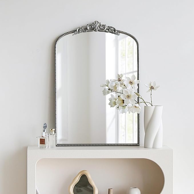 Micasso Arendahl Traditional Arch Mirror, Fireplace and Living Room by Micasso
