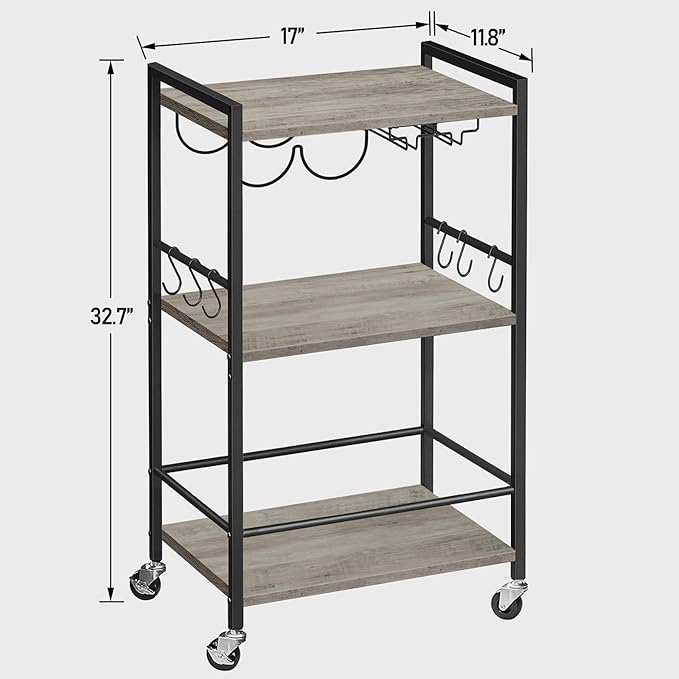 TUTOTAK Bar Cart, Home Bar Serving Cart, Small Wine Cart - Image 6