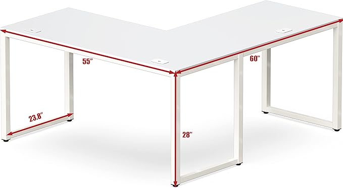 SHW 55 x 60 Inches Commercial-Grade L-Shape Corner Office Computer Desk - Image 4