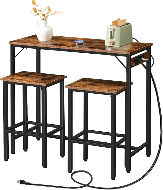HOOBRO Bar Table and Chairs Set, 39.4" Dining Table Set - Image 8