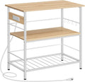 HOOBRO Kitchen Island with Storage, Kitchen Island Table with Power Outlet by HOOBRO