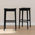 Plank+Beam Smythe Bar Stool, Sturdy Wood Modern Kitchen Bar Height Stool by PlankBeam