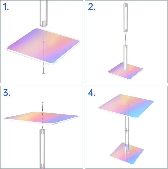 NiHome Square Iridescent Acrylic End Table - Image 5